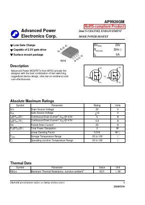 AP9926GM Datasheet PDF Advanced Power Electronics Corp