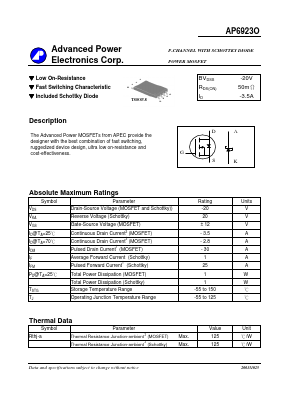 AP6923O Datasheet PDF Advanced Power Electronics Corp