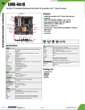 EMB-H81B Datasheet PDF AAEON Technology