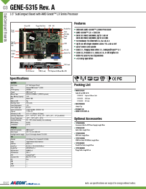 GENE-5315-A Datasheet PDF AAEON Technology