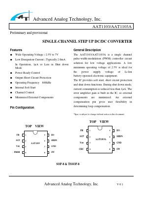 AAT1103 Datasheet PDF Advanced Analog Technology, Inc.