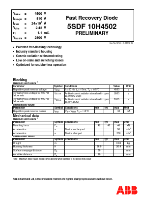 5SDF10H4502 Datasheet PDF ABB