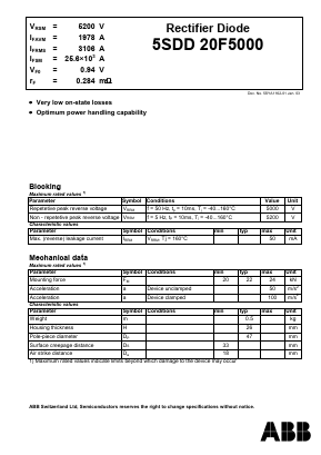 5SDD20F5000 Datasheet PDF ABB