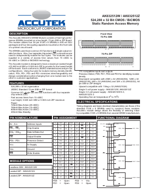 AK632512W Datasheet PDF ACCUTEK MICROCIRCUIT CORPORATION