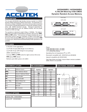 AK584096BG Datasheet PDF ACCUTEK MICROCIRCUIT CORPORATION