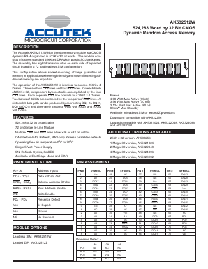 AK532512W Datasheet PDF ACCUTEK MICROCIRCUIT CORPORATION