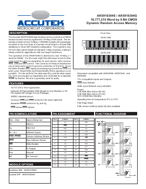 AK5916384S Datasheet PDF ACCUTEK MICROCIRCUIT CORPORATION