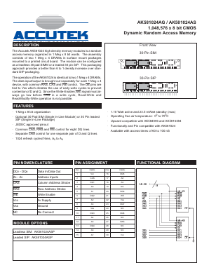 AK581024AG Datasheet PDF ACCUTEK MICROCIRCUIT CORPORATION