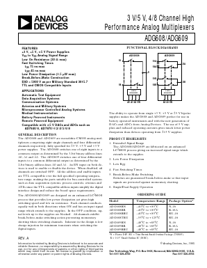 ADG608 Datasheet PDF Analog Devices