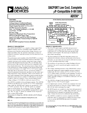 AD558T Datasheet PDF Analog Devices