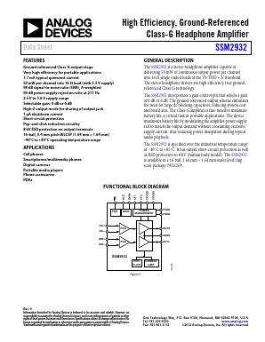 SSM2932ACBZ-RL Datasheet PDF Analog Devices