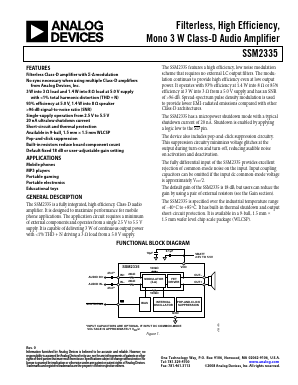 SSM2335CBZ-R2 Datasheet PDF Analog Devices