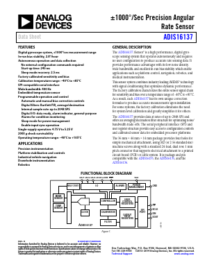 ADIS16137 Datasheet PDF Analog Devices