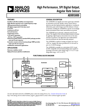 ADXRS800 Datasheet PDF Analog Devices