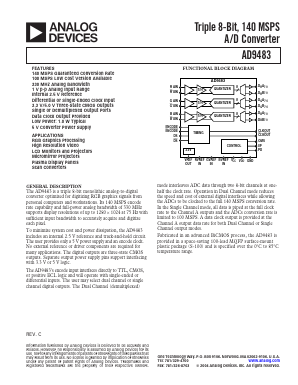 AD9483KS-140 Datasheet PDF Analog Devices