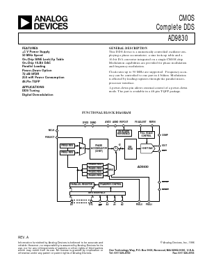 AD9830A Datasheet PDF Analog Devices