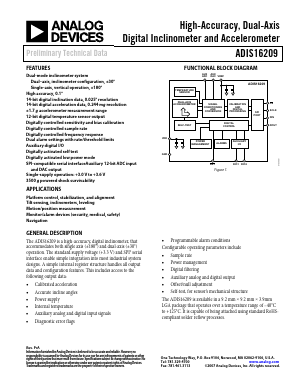 ADIS16209CCCZ Datasheet PDF Analog Devices