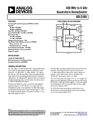 ADL5380 Datasheet PDF Analog Devices