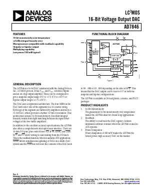 AD7846KP-REEL Datasheet PDF Analog Devices