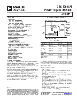 AD7664 Datasheet PDF Analog Devices