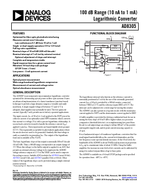 AD8305 Datasheet PDF Analog Devices