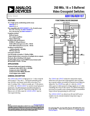 AD8106 Datasheet PDF Analog Devices