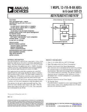 AD7476BRT-REEL7 Datasheet PDF Analog Devices