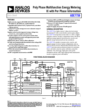 ADE7758ARWZRL Datasheet PDF Analog Devices