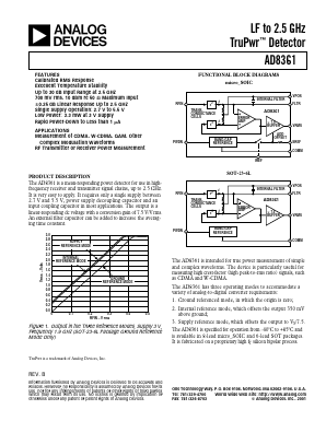 AD8361 Datasheet PDF Analog Devices