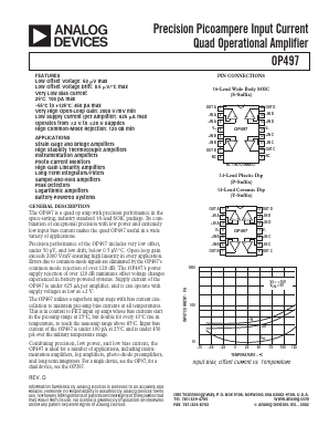 OP497AY Datasheet PDF Analog Devices