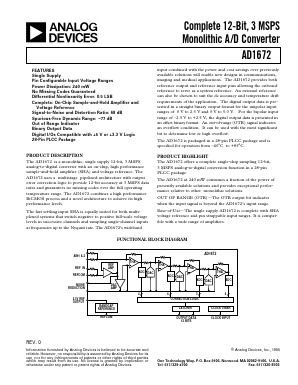 AD1672 Datasheet PDF Analog Devices