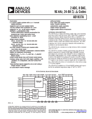 AD1837A Datasheet PDF Analog Devices