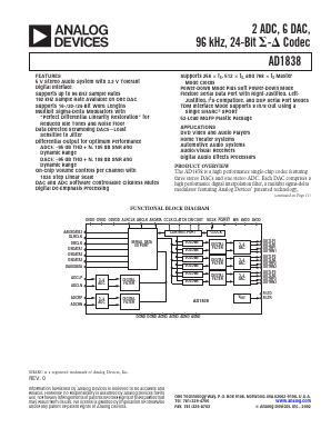 AD1838 Datasheet PDF Analog Devices