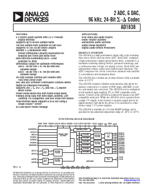 AD1838 Datasheet PDF Analog Devices