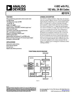 AD1974 Datasheet PDF Analog Devices