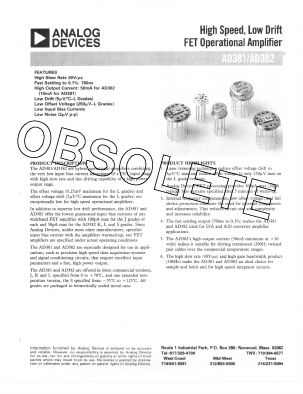 AD381 Datasheet PDF Analog Devices