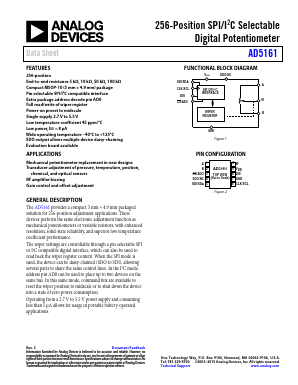 AD5161BRMZ10 Datasheet PDF Analog Devices