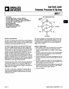 AD517S Datasheet PDF Analog Devices