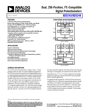 AD5243BRMZ2.5 Datasheet PDF Analog Devices