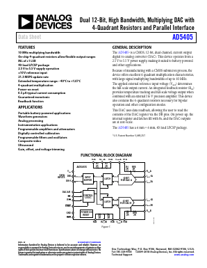 AD5405 Datasheet PDF Analog Devices