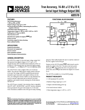 AD5570 Datasheet PDF Analog Devices