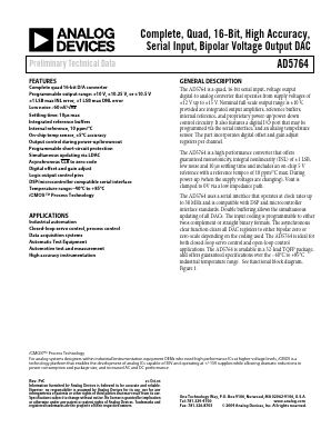 AD5764 Datasheet PDF Analog Devices