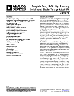 AD5762R Datasheet PDF Analog Devices