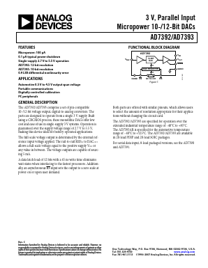 AD7392 Datasheet PDF Analog Devices