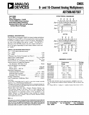 AD7506KN Datasheet PDF Analog Devices