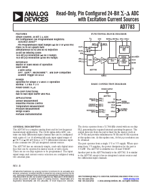 AD7783 Datasheet PDF Analog Devices