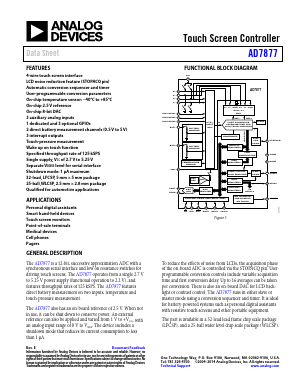 AD7877ACBZ-REEL7 Datasheet PDF Analog Devices