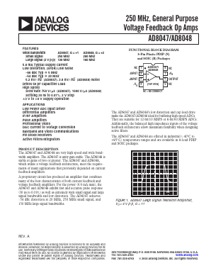 AD8047AR-EBZ Datasheet PDF Analog Devices