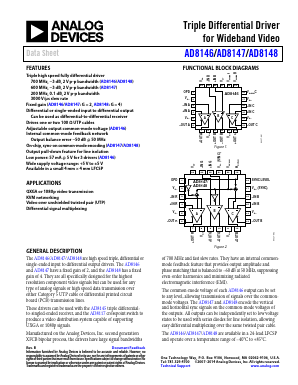 AD8146ACPZ-R7 Datasheet PDF Analog Devices