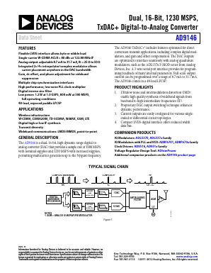 AD9146 Datasheet PDF Analog Devices